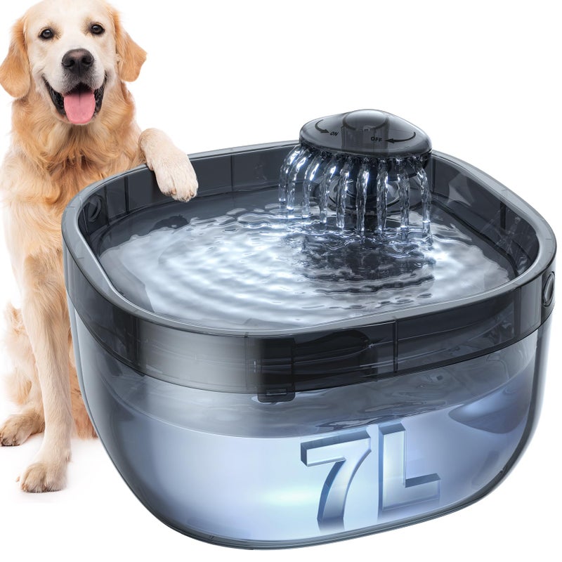 FEELNEEDY 7L/1.8Gal Dog Water Fountain for Large Dog, FEELNEEDY Dog Water Bowl Dispenser Pet Water Fountain, Water Dispenser for Dogs with Ultra Quiet Pump for Multiple Cats, Dogs, Pets (FN-W05, Blue) - Image 1