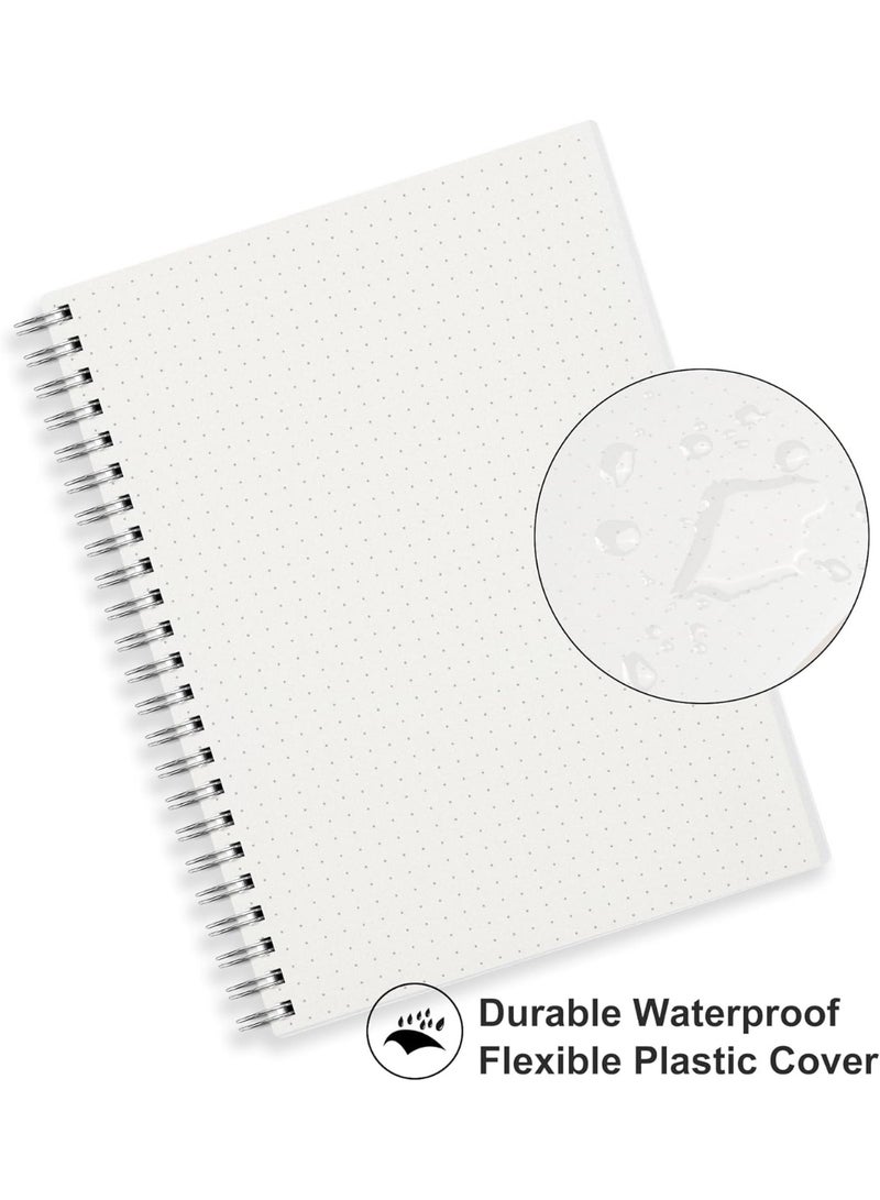 FAYET 3 Pack A5 Dot Grid Spiral Notebooks, 100gsm Thick Paper Bullet Journals with Clear Hardcover, 80 Sheets Each Ideal for Writing, Drawing & Planning - Image 5