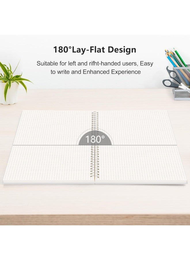 FAYET 3 Pack A5 Dot Grid Spiral Notebooks, 100gsm Thick Paper Bullet Journals with Clear Hardcover, 80 Sheets Each Ideal for Writing, Drawing & Planning - Image 4