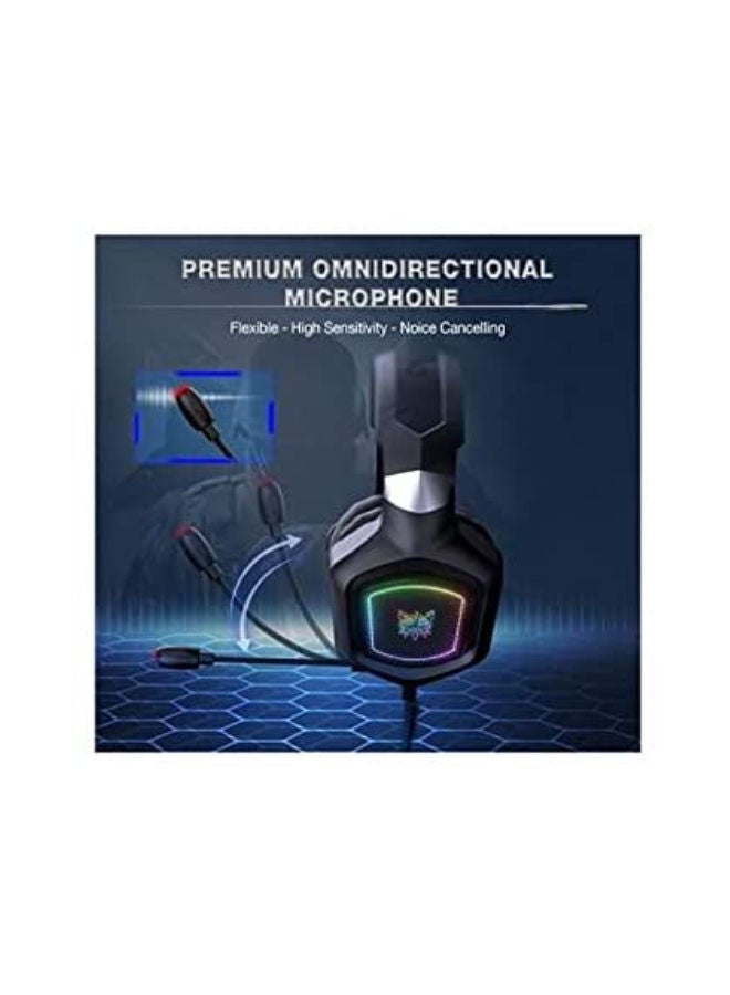 NIBEMINENT Onikuma X8 RGB Lighting Wired Gaming Headset With Mic - Image 2