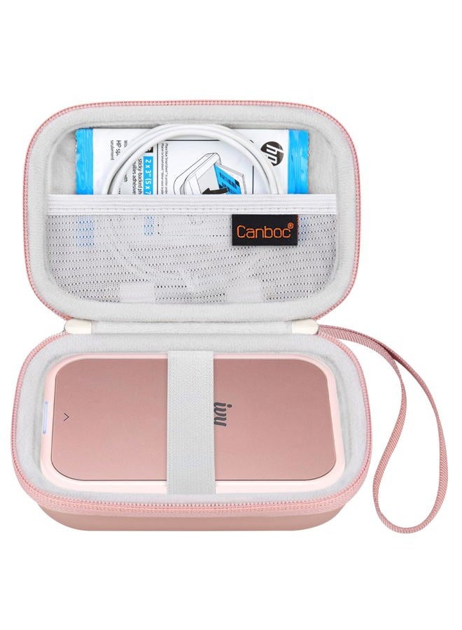 Canboc Hard Case for Canon Ivy 2/Canon Ivy/Canon Ivy CLIQ+2 CLIQ 2 CLIQ+ Mini Photo Printer Mobile Wireless Bluetooth Instant Camera Printer, Mesh Bag fit Photo Paper and Cable, Rose Gold - Image 2