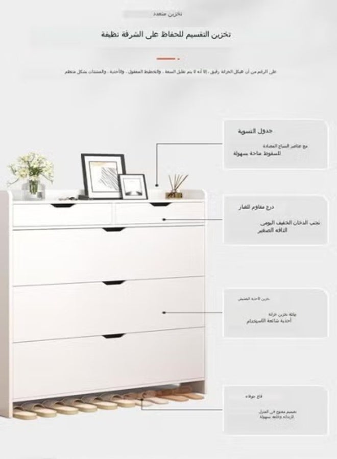 C&C Home 4 Tier Household Upgraded Tipping Bucket Design Shoe Rack With Drawers Large Space Shoe Organizer Cabinet Storage  15mm Thick Wood Rack for Entryway and Living Room Furniture 60 x 17 x 125 Centimeter - Image 5