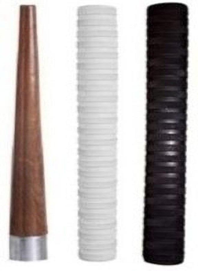 Owlix Wooden 1Gripper(Cone) with 1White Grip and 1Full Black Grip, Chevtec (Multicolor, Pack of 3) - Image 2