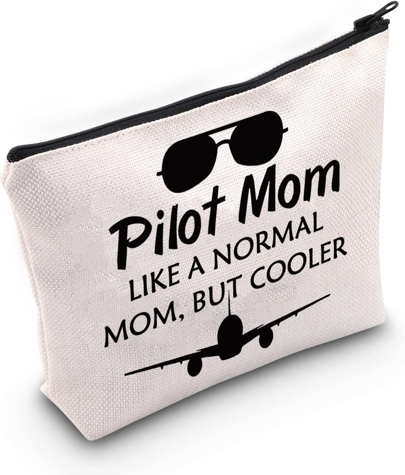 MBMSO MBMSO Pilot Mom Gifts Makeup Bag Female Pilot Gifts Aviation Gifts Pilot Mom like a Normal Mom but Cooler Pilot Wife Gifts Pilot Mom bag - Image 2