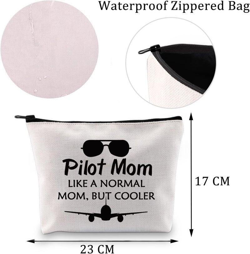 MBMSO MBMSO Pilot Mom Gifts Makeup Bag Female Pilot Gifts Aviation Gifts Pilot Mom like a Normal Mom but Cooler Pilot Wife Gifts Pilot Mom bag - Image 5
