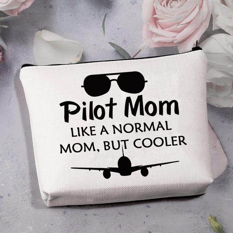 MBMSO MBMSO Pilot Mom Gifts Makeup Bag Female Pilot Gifts Aviation Gifts Pilot Mom like a Normal Mom but Cooler Pilot Wife Gifts Pilot Mom bag - Image 3