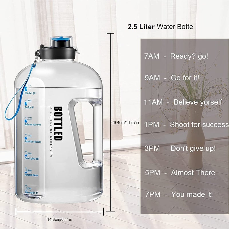 Grofilo Plastic Wide Mouth Water Bottle Your Ultimate Companion For Gym Fitness And Athletic Adventures 2500Mllight Blue - Image 2