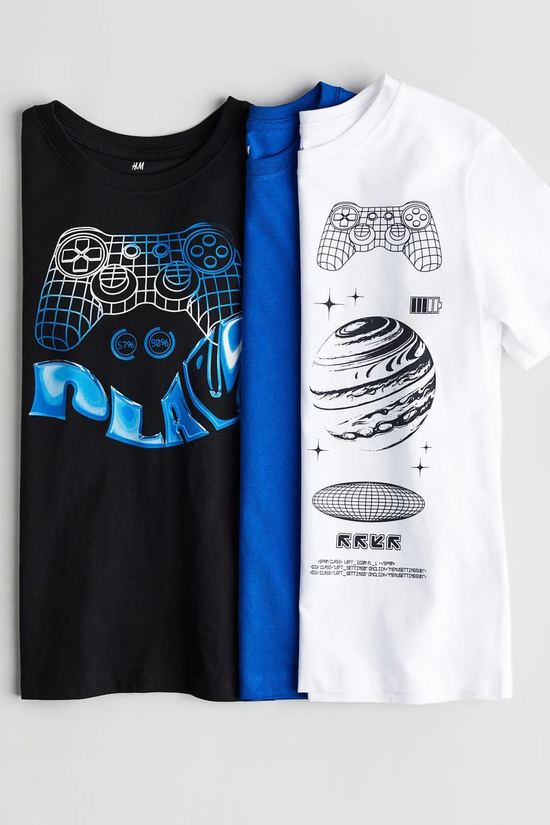 H&M 3-pack cotton T-shirts