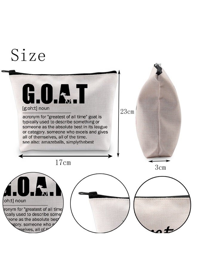 POFULL Special Person Gifts G.O.A.T Greatest Of All Time Cosmetic Bag Goat Inspirational Gift (G.O.A.T Cosmetic Bag) - Image 2