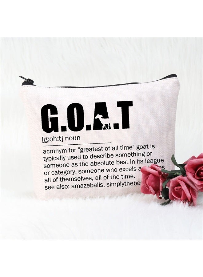 POFULL Special Person Gifts G.O.A.T Greatest Of All Time Cosmetic Bag Goat Inspirational Gift (G.O.A.T Cosmetic Bag) - Image 4