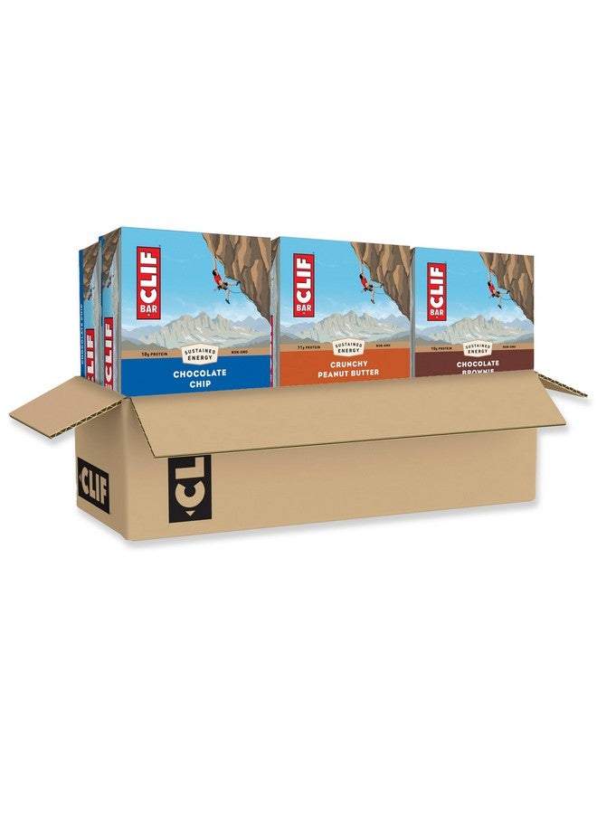 Clif Bar CLIF BAR - Variety Pack - 3 Flavors - Made with Organic Oats - Energy Bars - Non-GMO - Plant Based Protein Bars (30 Pack, 6 Boxes)