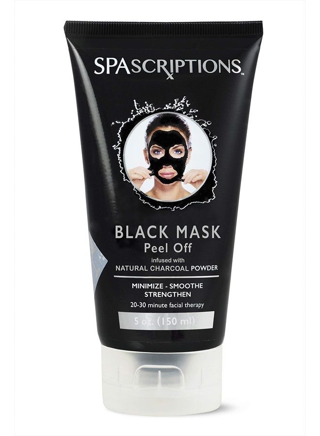Spascriptions 5 oz 150 ml Black Mask, Blackhead Remover Mask, Blackhead Peel Off Face Mask, Charcoal Face Mask, Blackhead Mask, Deep Cleansing Black Mask, Pore Shrinking Facial Mask for Face & Nose Sk - Image 1