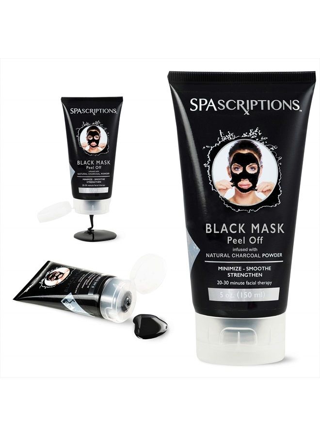 Spascriptions 5 oz 150 ml Black Mask, Blackhead Remover Mask, Blackhead Peel Off Face Mask, Charcoal Face Mask, Blackhead Mask, Deep Cleansing Black Mask, Pore Shrinking Facial Mask for Face & Nose Sk - Image 4