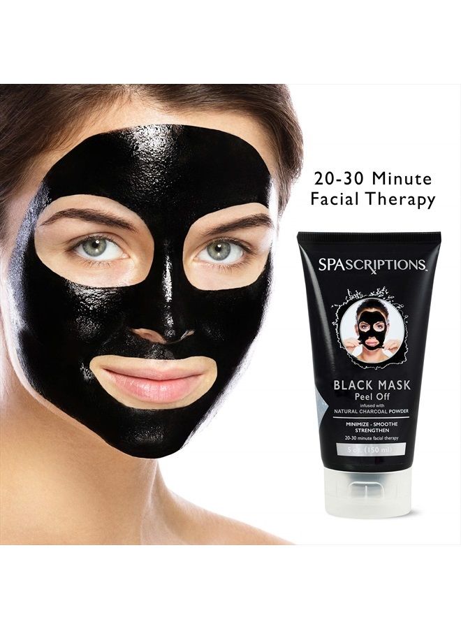 Spascriptions 5 oz 150 ml Black Mask, Blackhead Remover Mask, Blackhead Peel Off Face Mask, Charcoal Face Mask, Blackhead Mask, Deep Cleansing Black Mask, Pore Shrinking Facial Mask for Face & Nose Sk - Image 5