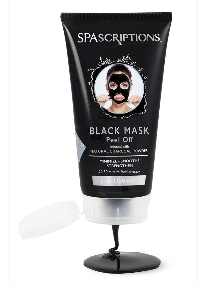 Spascriptions 5 oz 150 ml Black Mask, Blackhead Remover Mask, Blackhead Peel Off Face Mask, Charcoal Face Mask, Blackhead Mask, Deep Cleansing Black Mask, Pore Shrinking Facial Mask for Face & Nose Sk - Image 2