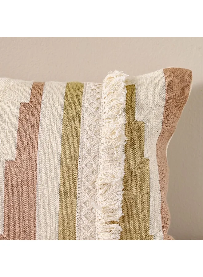 دانوب هوم Woven Cushion  | Patio Throw Pillow Garden Farmhouse Decor | Decorative Cushion For Outdoor Seating Chair Sofa Swing Gazebo 30X45cm-Dusty Rose Blush