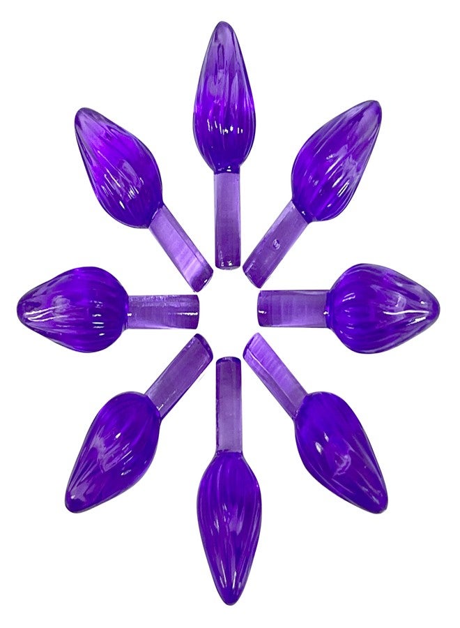 ناشونال آرت كرافت أضواء شجرة عيد الميلاد الخزفية الصغيرة ذات الشكل الملتوي من ناشيونال آرتكرافت لشجرة عيد الميلاد الخزفية الجديدة أو القديمة - بنفسجي - (100/عبوة) - Image 1