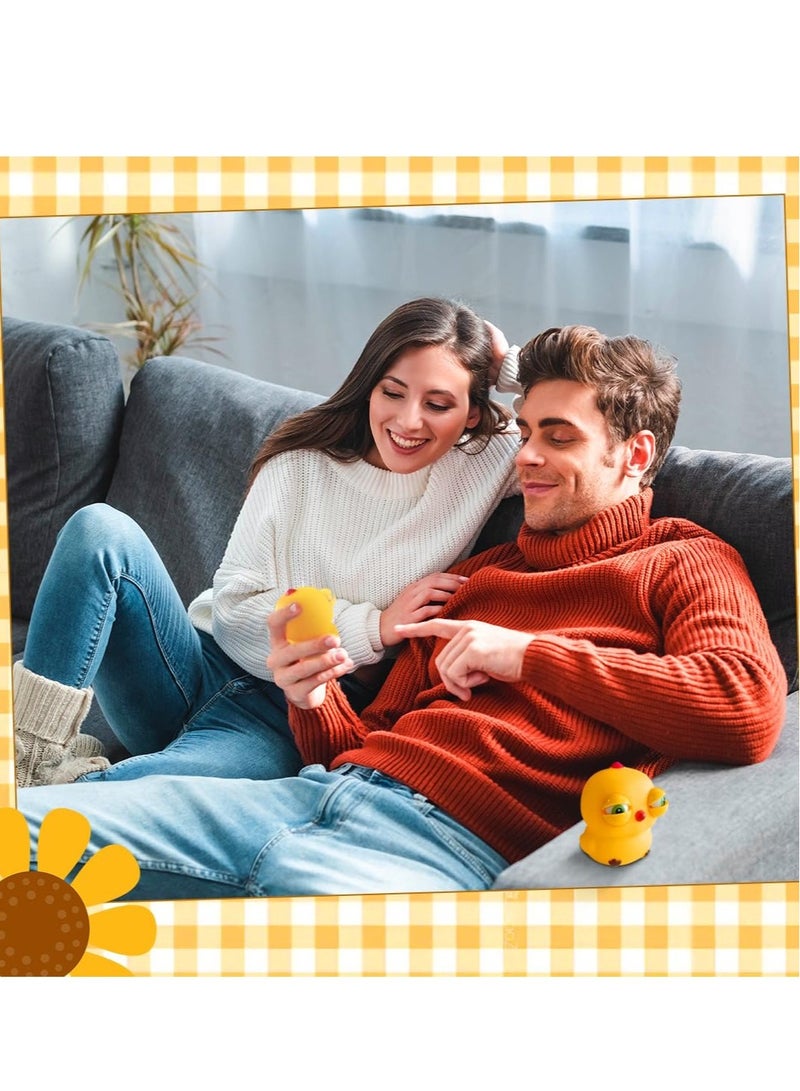Chicken Squeeze Toys, 2 Pcs Funny Stress Relief Squishy Toys, with Pop Out Eyes, Funny Stretch Animal Splat Toys, Squeeze Stress Relief Toys for Adults, for Kids and Adults  - Image 5