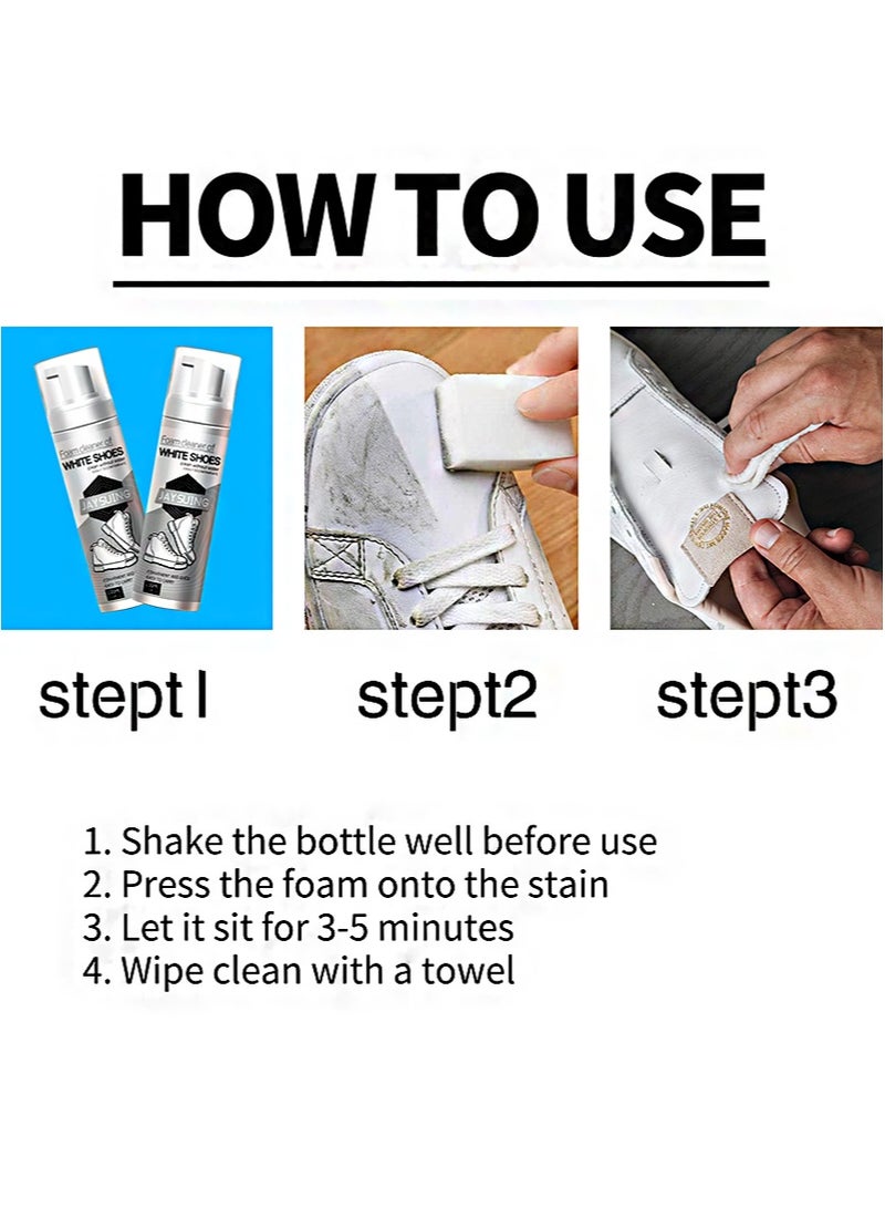 Jaysuing Foam Cleaner Of White Shoes，Clean Without Water Easily