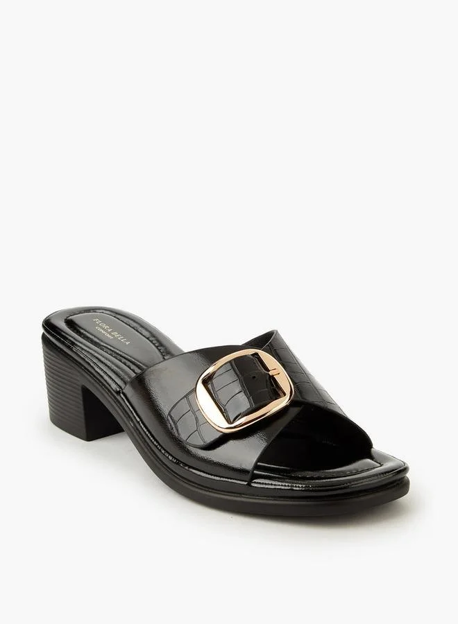 Flora Bella By Shoexpress Flora Bella Women Buckle Detail Block Heel Sandals