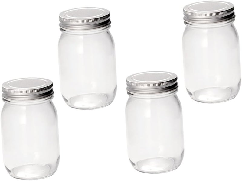 VICASKY 4pcs 380ml Glass Jam Jars with Lids Sealed Food Storage Containers Caviar Jars for Kitchen and Canning Use - Image 1