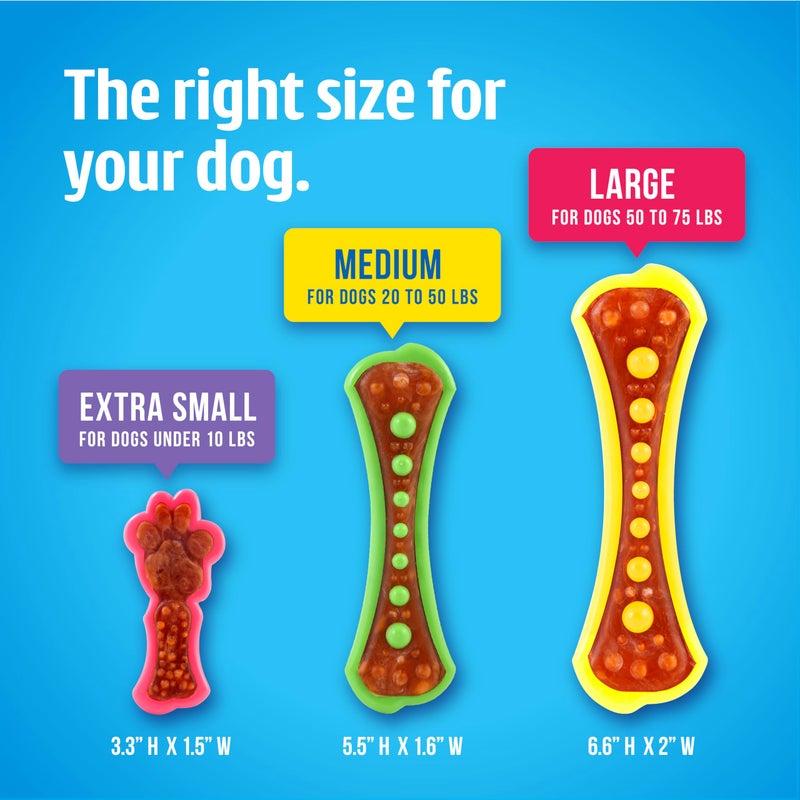Hartz Chew 'n Clean Dental Duo Bacon Flavored Dental Dog Chew Toy and Treat - Extra Small - Image 4