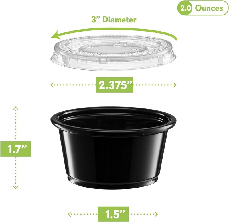 V4L Black Round Takeout Food Containers Food Storage Containers With Lids Freezer Safe | Meal Prep | Microwavable Dishwasher | Leakproof | BPA Free (100ml Pack of 100) - Image 5