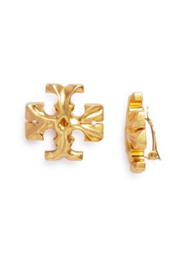 Tory Women's Lacquered Raised Logo Stud Earrings - Image 4