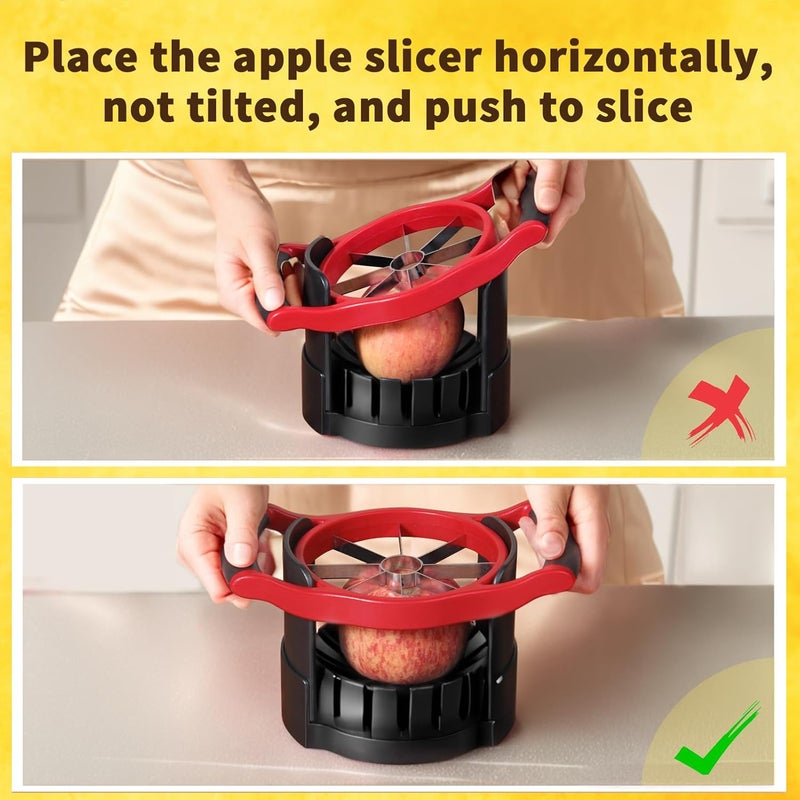 Newness 5.12 Inch Large Apple Slicer, Cut 8 Slices All the Way Through, HEAVY - DUTY Stainless Steel Apple Corer & Slicer for Fruits & Vegetables - Dishwasher Safe - Image 5