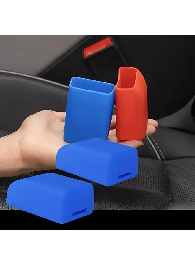 2Pcs Black Universal Silicone Seat Belt Buckle Cover Protector Easy Install Scratch Resistant - Image 3