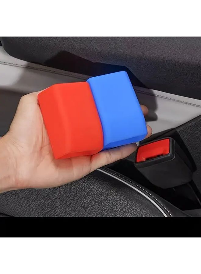 2Pcs Black Universal Silicone Seat Belt Buckle Cover Protector Easy Install Scratch Resistant - Image 5