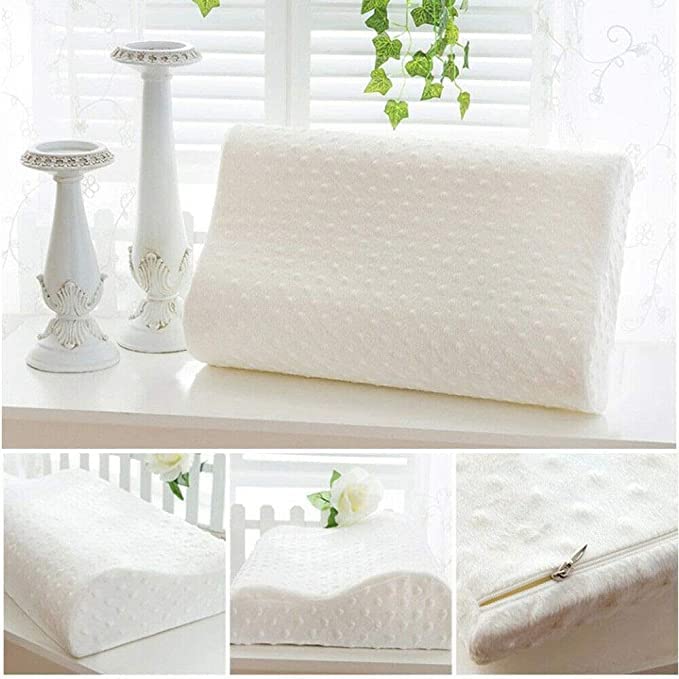 Pranshi Enterprise Memory Foam Cervical Contour Medical Pillow for Sleeping Orthopedic Pillows for Neck Back Shoulder Support Pain Relief cusion Soft Firm Pillow (Off White) (Pillow) - Image 1