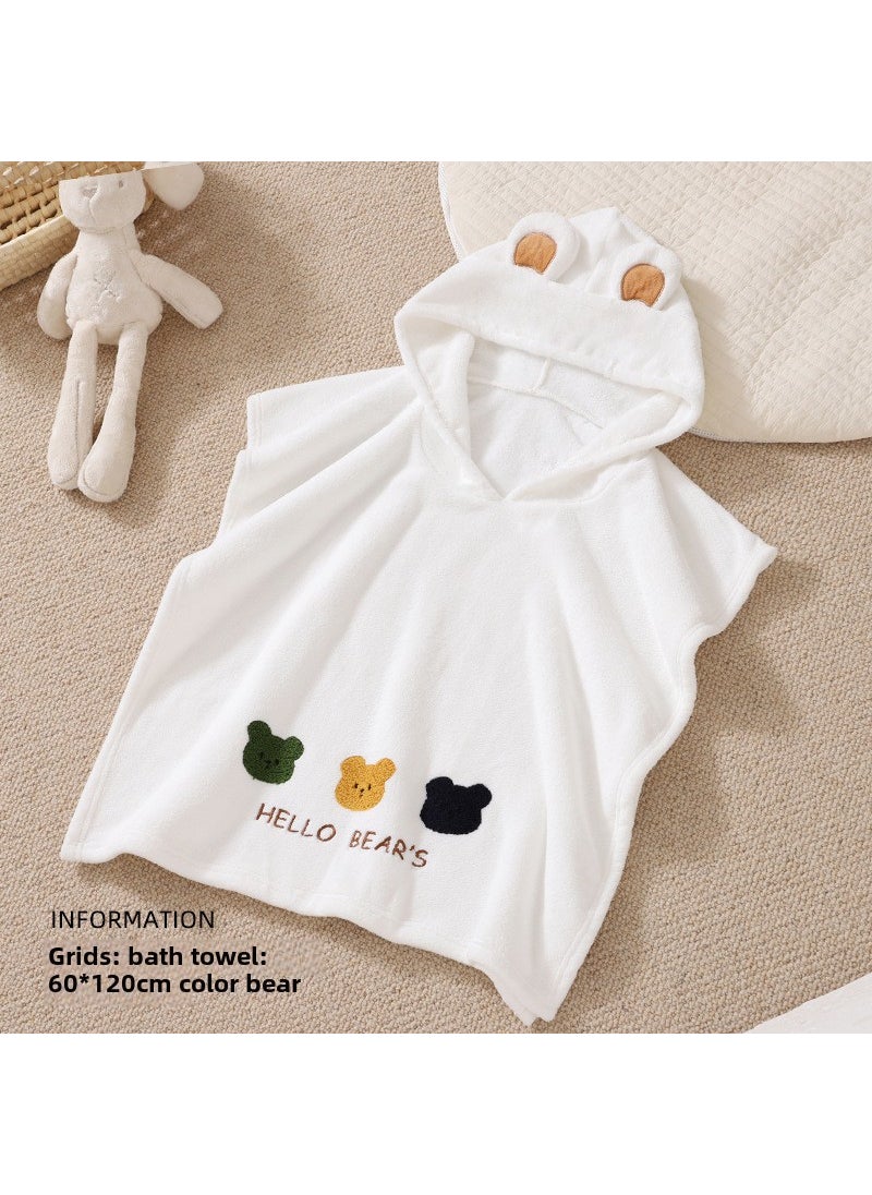 Generic Hooded Baby Bathrobe Absorbent Soft Non-Shedding Little brown bear 