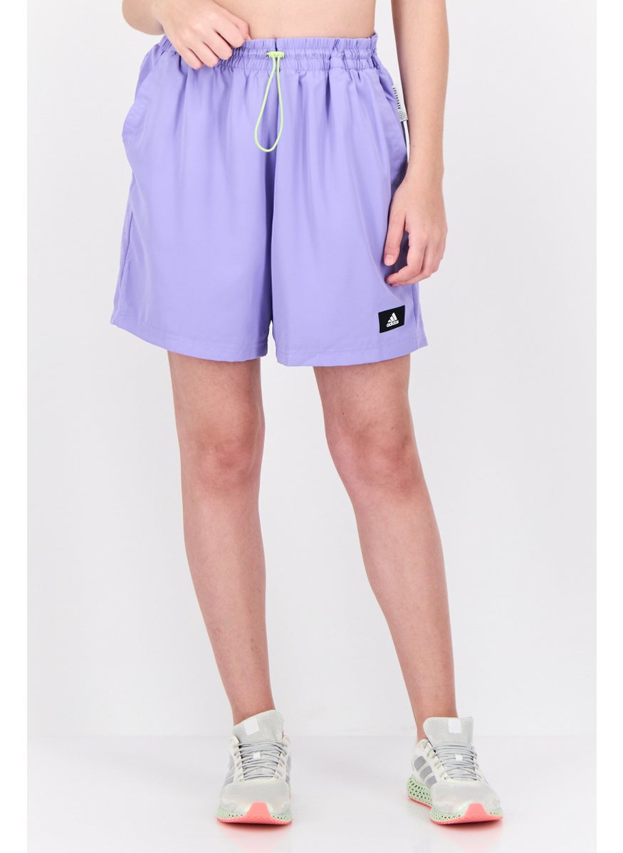 Adidas Women Sportswear Fit Training Shorts, Purple  - Image 1