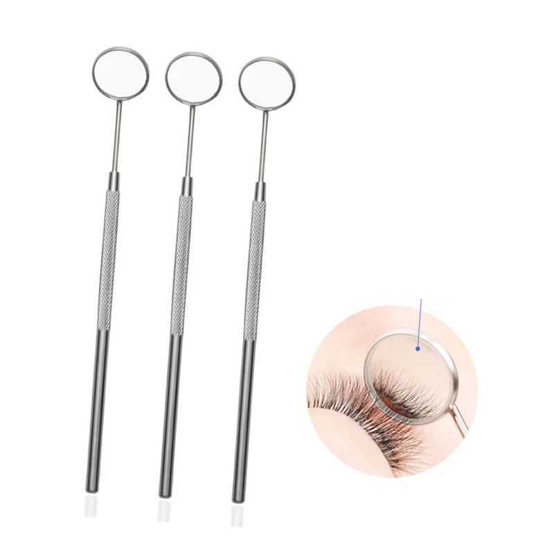 Stainless Steel Eyelash Extension Mirror 2 Pack Non Slip Lightweight Makeup Tool - Image 4