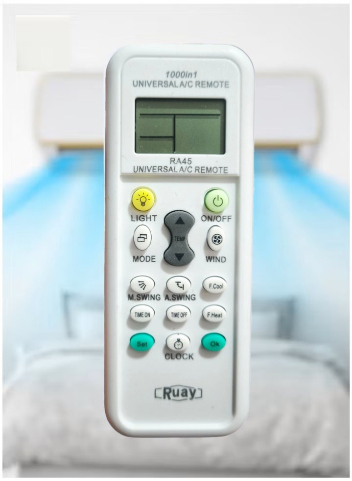 New Universal 1000 in 1 RA45 Wireless Air Conditioner Remote Control – Digital LCD, Universal Replacement for AC Units, Easy Setup & Full Functionality