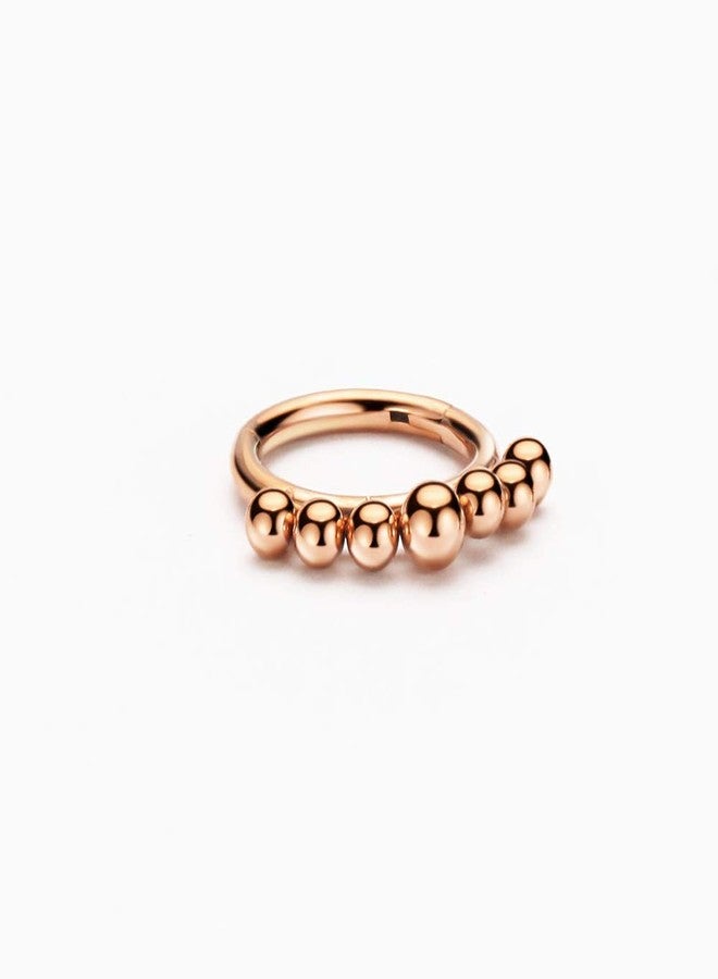 FANSING 16g Septum Rings for Women 18k Rose Gold-plated Septum Jewelry 16 Gauge 8mm Daith Piercing Jewelry Surgical Steel Beaded Hoop - Image 4