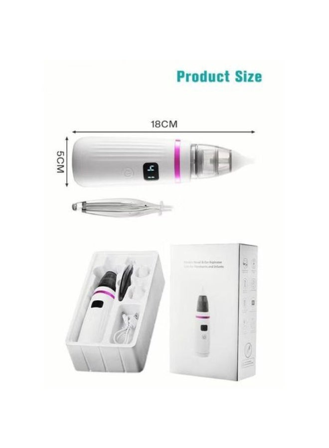 Electric Nasal Aspirator for Babies & Toddlers – 5 Suction Levels with 3 Safe Silicone Tips, Digital LED Display & USB-C Charging Port for Easy Cleaning and Comfortable Breathing - Image 3