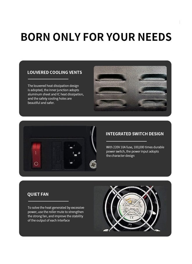 PADOM محطة شحن USB من Padom مزودة بـ 40 منفذًا مع حماية ذكية ومحول حائط لشاحن USB متعدد المنافذ مع سلك طاقة لأجهزة Iphone وIpad وSamsung وما إلى ذلك  - Image 2
