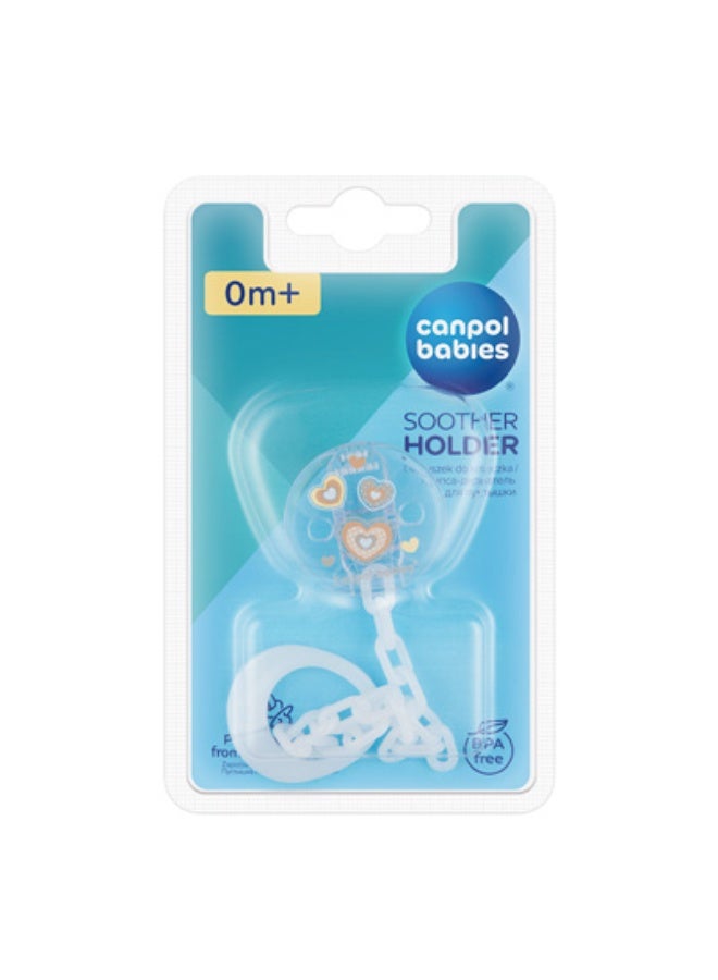 Canpol Babies Newborn Baby Soother Holder Transparent/White 0m+ - Image 1
