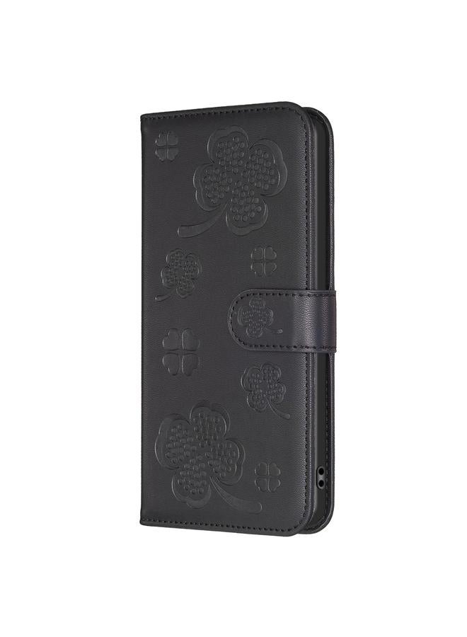 Green Tiger Case For Google Pixel 8 Four-leaf Embossed Leather Phone Case - Image 2