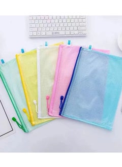 Generic A4 Folder, Zip Lock Mesh Document Files Plastic Wallet Folder for School Office Home Homework Travel Storage  - Image 5