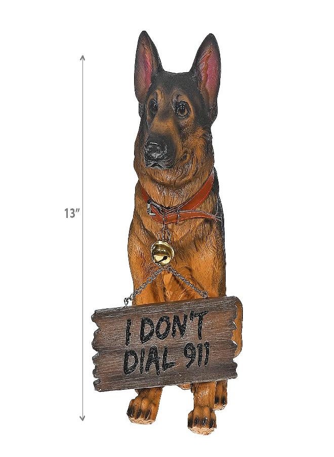 DWK - DWK Front Porch Dog Outdoor Welcome Sign Decorative Statue | Cute Dog Welcome Sign for Front Porch Standing | Decorative Garden Statues - German Shepherd - Image 1