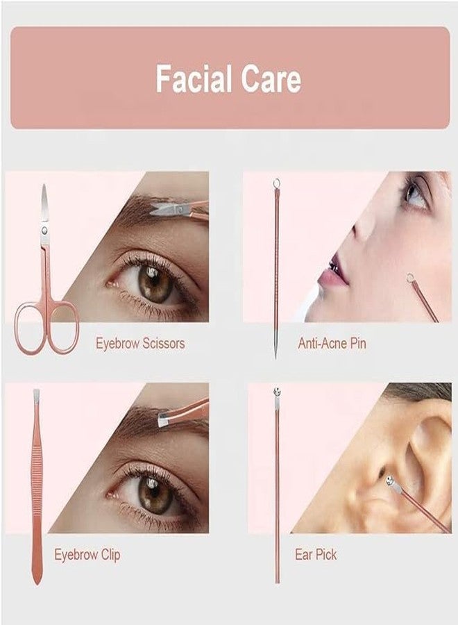 SHOPECOM 10 قطع مجموعة مانيكير ذهبية وردية | أدوات بيديكير احترافية من الفولاذ المقاوم للصدأ للنساء والرجال | مقص، قاطع أظافر، عود أذن، ملاقط مقص | كماشة أصابع أدوات فن الأظافر بيديكير أداة أظافر القدم (1) - Image 3