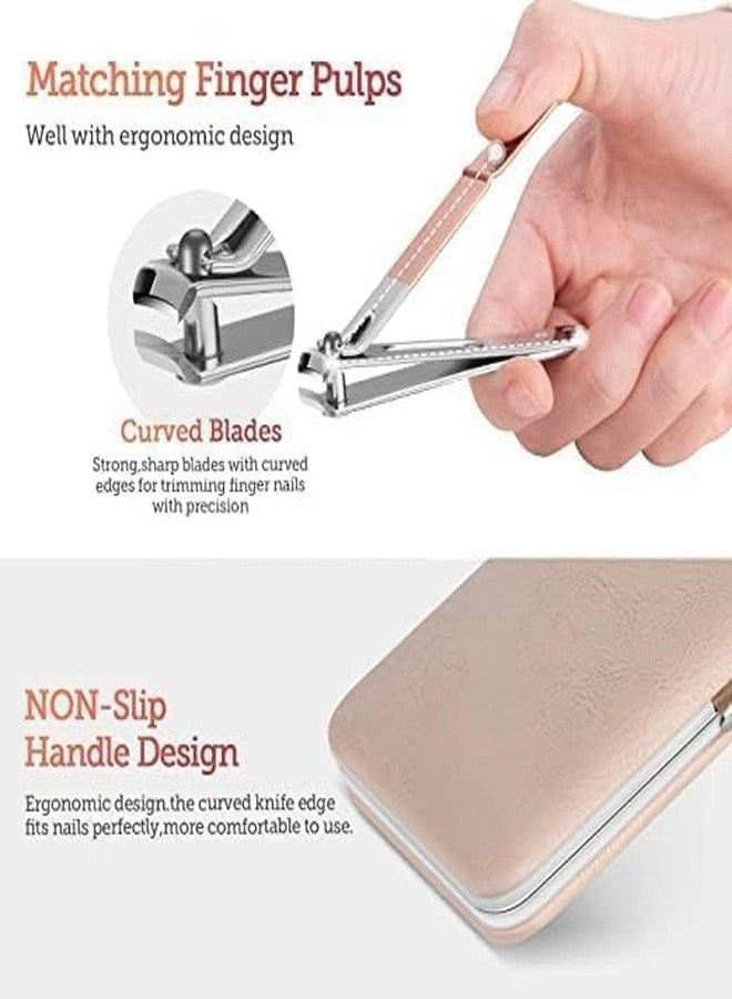SHOPECOM 10 قطع مجموعة مانيكير ذهبية وردية | أدوات بيديكير احترافية من الفولاذ المقاوم للصدأ للنساء والرجال | مقص، قاطع أظافر، عود أذن، ملاقط مقص | كماشة أصابع أدوات فن الأظافر بيديكير أداة أظافر القدم (1) - Image 5