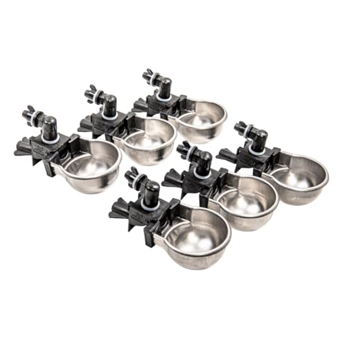 RentACoop RAC Paws by RentACoop DIY Auto-Fill Metal Cups Waterer Kit - Great for Small Animals, Pets, Bunnies, Ferret, Chickens, Hamsters, Guinea Pigs, Rabbits, Chinchillas, Mice, Rats - 6 Pack - Image 1