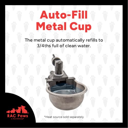 RentACoop RAC Paws by RentACoop DIY Auto-Fill Metal Cups Waterer Kit - Great for Small Animals, Pets, Bunnies, Ferret, Chickens, Hamsters, Guinea Pigs, Rabbits, Chinchillas, Mice, Rats - 6 Pack - Image 3