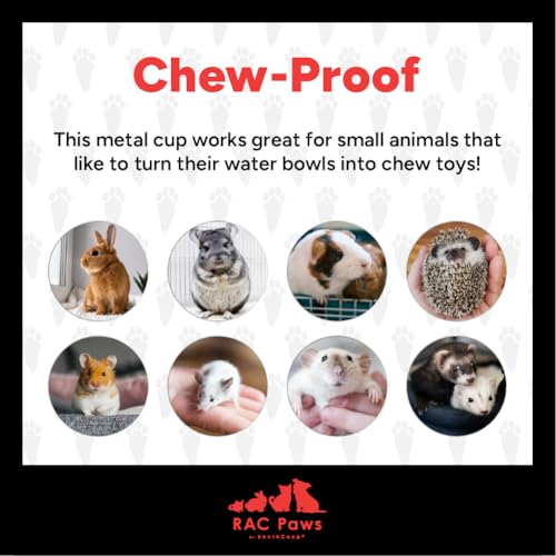 RentACoop RAC Paws by RentACoop DIY Auto-Fill Metal Cups Waterer Kit - Great for Small Animals, Pets, Bunnies, Ferret, Chickens, Hamsters, Guinea Pigs, Rabbits, Chinchillas, Mice, Rats - 6 Pack - Image 4