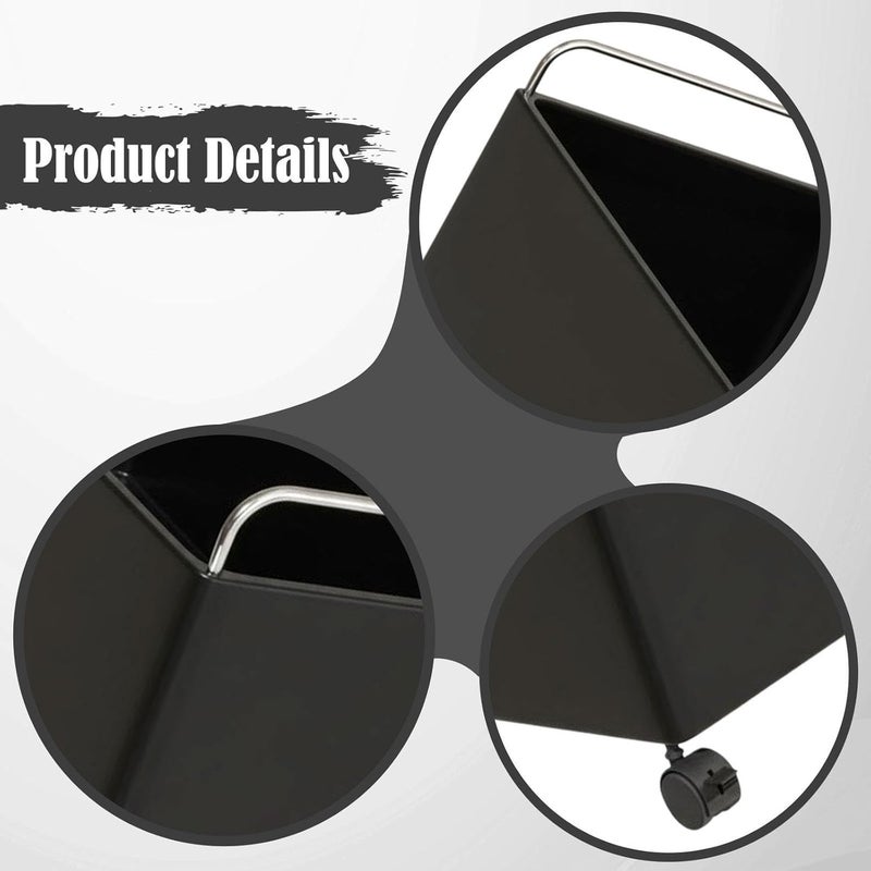 Rolling Cart Storage Organizer Large Capacity Sturdy with Wheels Mobile for Kids Room Study Office, Black S - Image 4