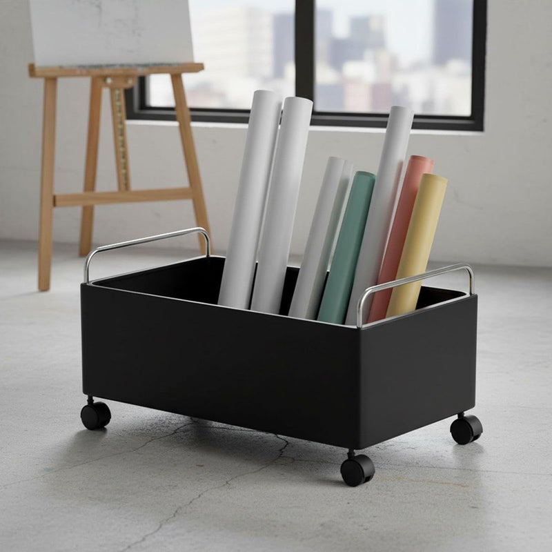 Rolling Cart Storage Organizer Large Capacity Sturdy with Wheels Mobile for Kids Room Study Office, Black S - Image 2